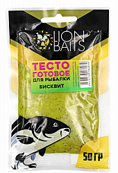 Тесто готовое для рыбалки в пакете LION BAITS Бисквит 50гр