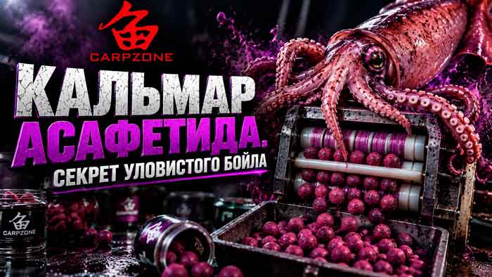 Легендарные варёные бойлы «Кальмар — Асафетида» от CARPZONE.