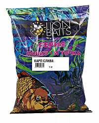 Прикормка серии Ловит и точка LION BAITS Карп слива 1кг