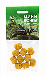 Мини бойлы Флюро тонущие на резинке LION BAITS Кукуруза 6х10мм