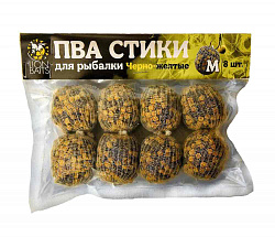 ПВА Стики для рыбалки LION BAITS Черно-желтые M 8шт