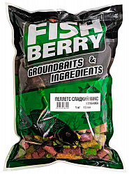 Пеллетс быстрорастворимый Сладкий микс FISHBERRY Клубника 10мм 1кг