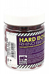 Насадочные вареные бойлы Хард RHINO BAITS Темная слива 14мм 150гр