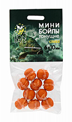 Мини бойлы тонущие на резинке LION BAITS Слива 6х10мм