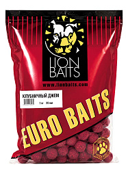 Бойлы тонущие LION BAITS серии ЕВРО Клубничный джем 20мм 1кг