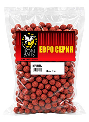 Бойлы тонущие LION BAITS серии ЕВРО Криль 14мм 1кг