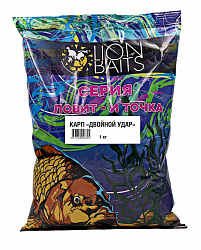 Прикормка серии Ловит и точка LION BAITS Карп Двойной удар 1кг