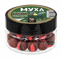 Бойлы насадочные Балансы Муха LION BAITS Клубника 12мм 40гр