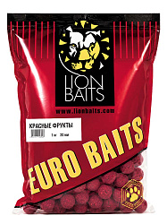 Бойлы тонущие LION BAITS серии ЕВРО Красные фрукты 20мм 1кг