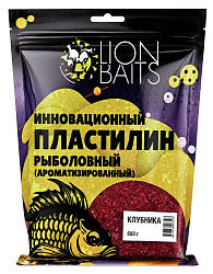 Инновационный пластилин рыболовный ароматизированный LION BAITS Клубника 600гр