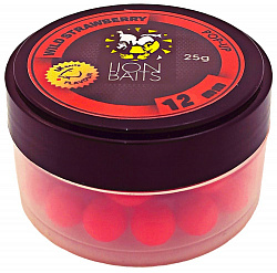 Бойлы плавающие Pop-Up LION BAITS Земляника 12мм 25гр