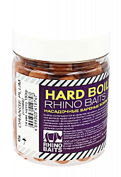 Насадочные вареные бойлы Хард RHINO BAITS Оранжевая слива 14мм 150гр